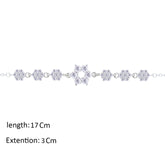عصفور كريستال انسيال فضة عيار 925 علي شكل وردة مرصعة بالزركون